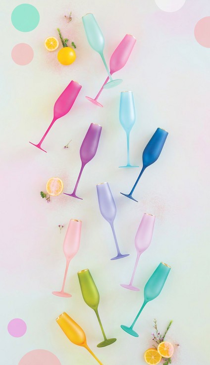 Frosted Flute, 12 ASST, Glass, 10.25"