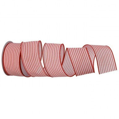 2.5" X 10yds Vintage Peppermint Stripe Ribbon