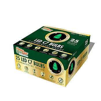LED C7 SMD Bulb Box 25 - Green, Faceted