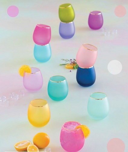 Frosted Sipper, 4 ASST Glass, 3.75" X 4"