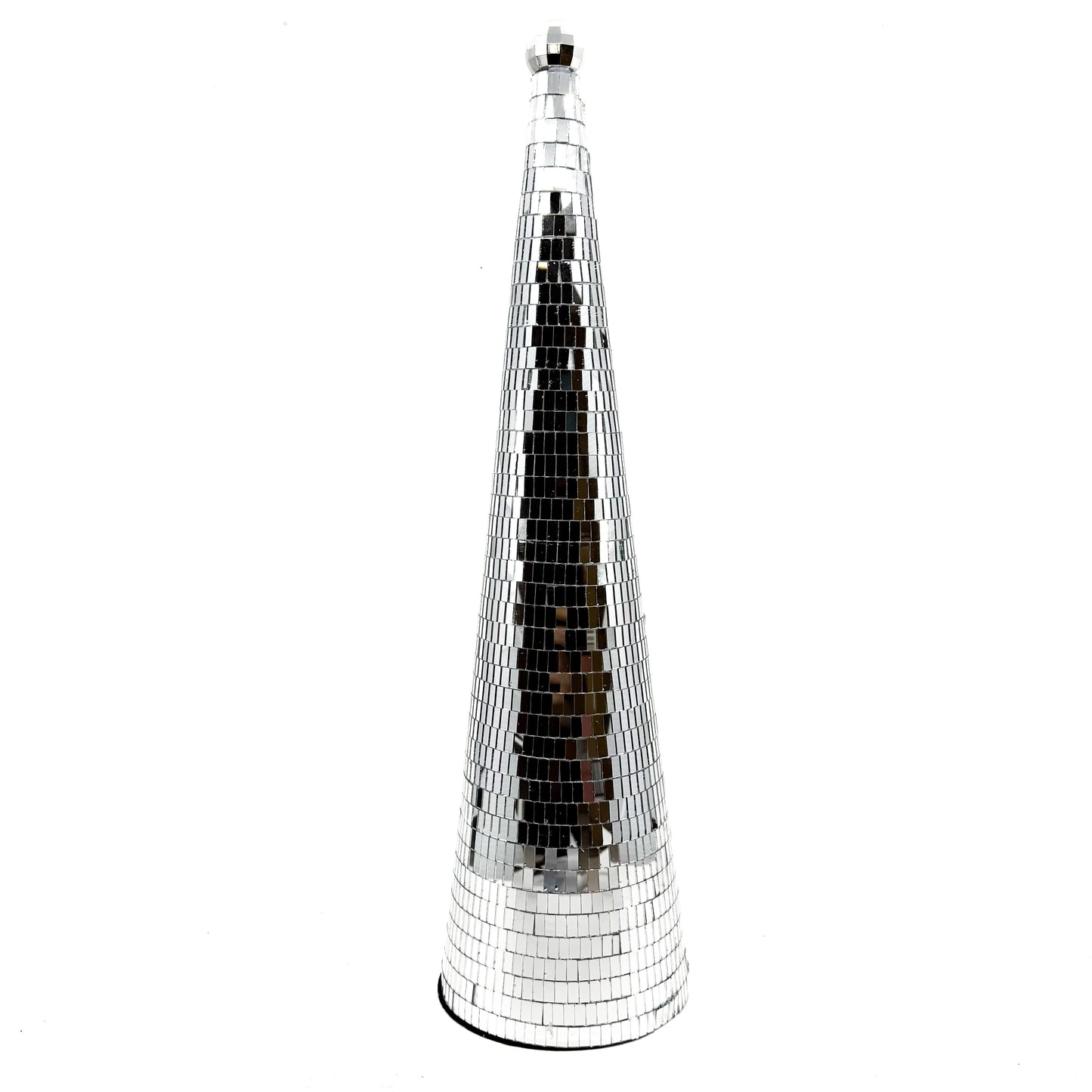 19" Silver Disco Ball Cone Tree