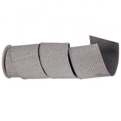 4" X 5Y Mini Basket Weave Ribbon Grey