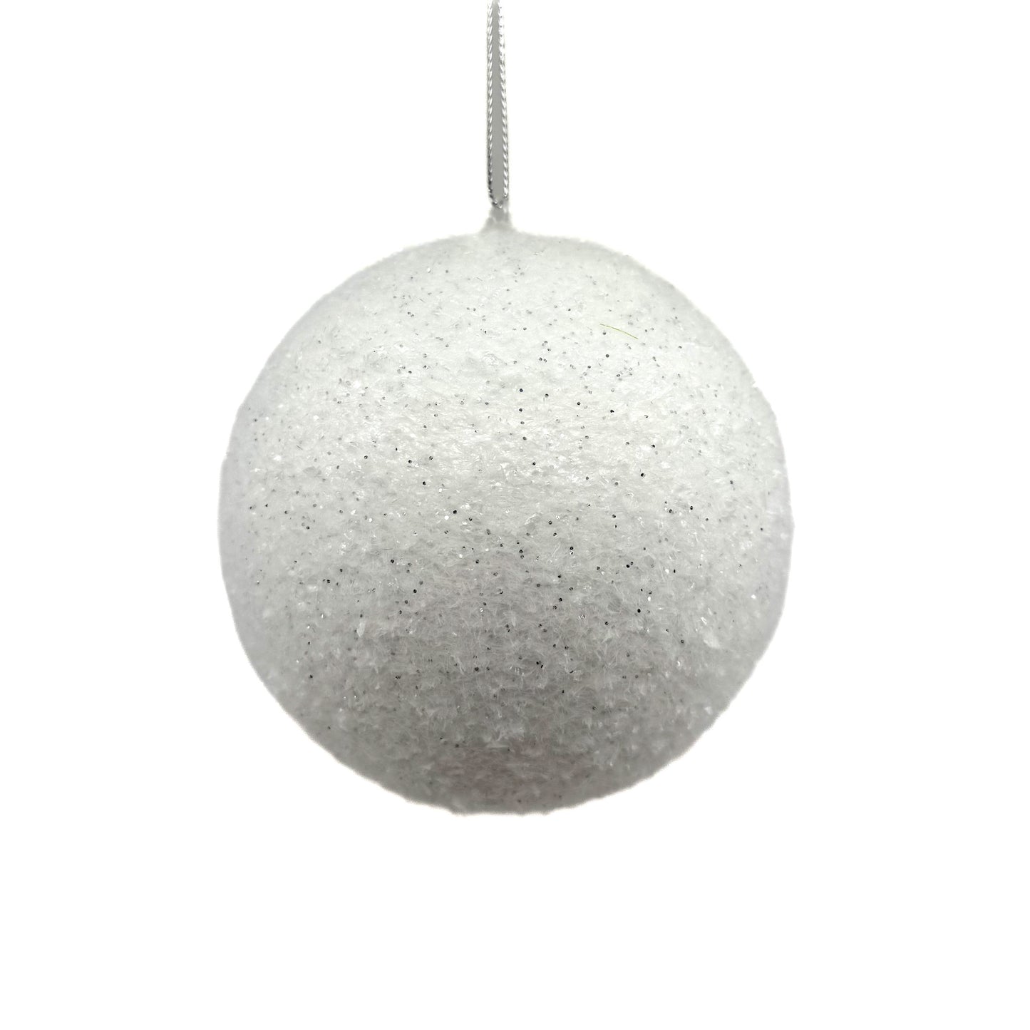 5" Frosted Texture Snowball Ornament White