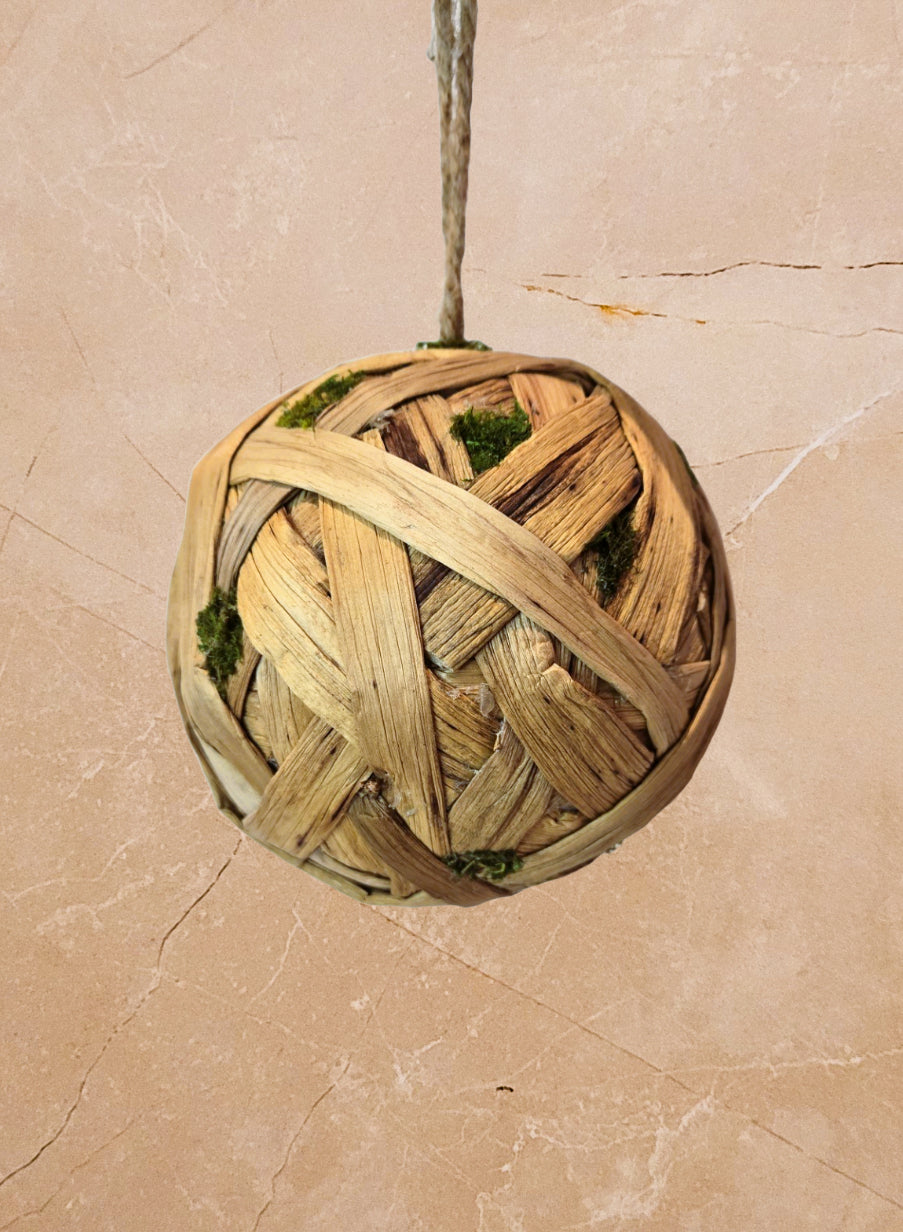 5" Sisal/ Moss Ball Ornament