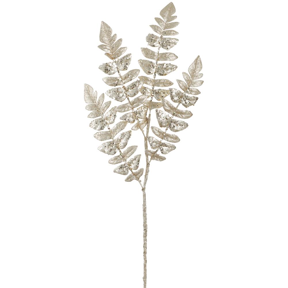 32"Glittered Fern Spray, Gold