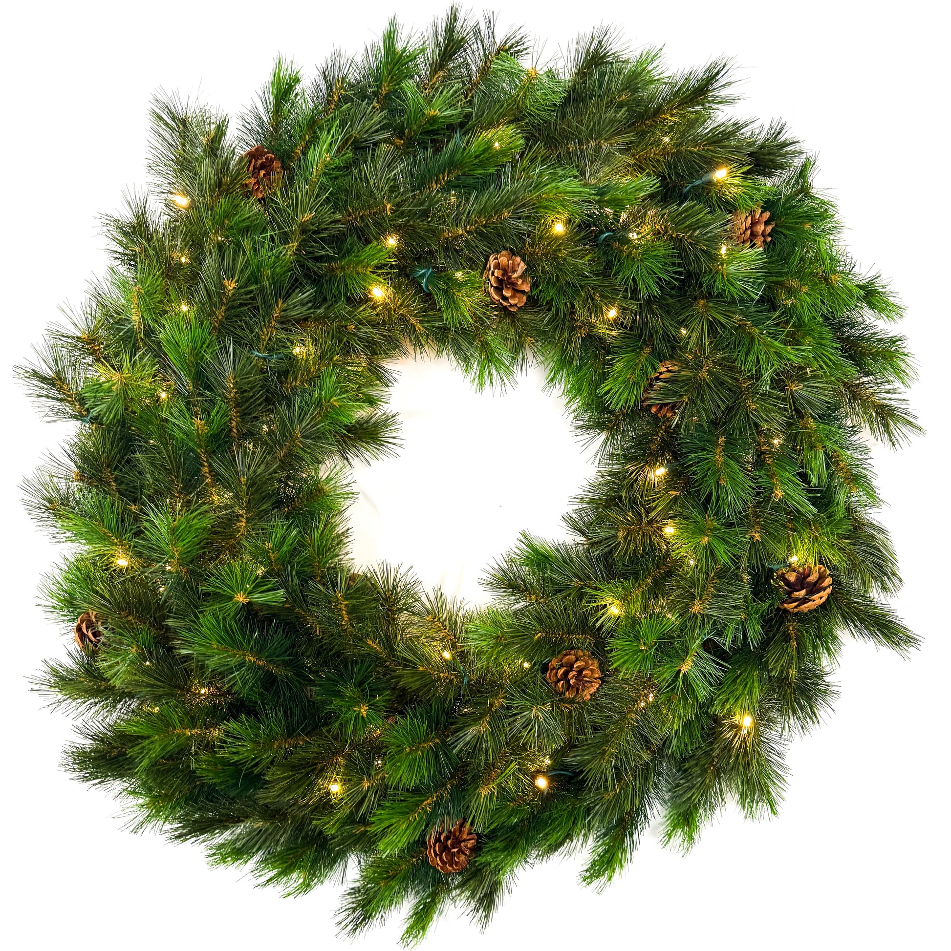 36" Pine Wreath X220 10Cone 100Ld