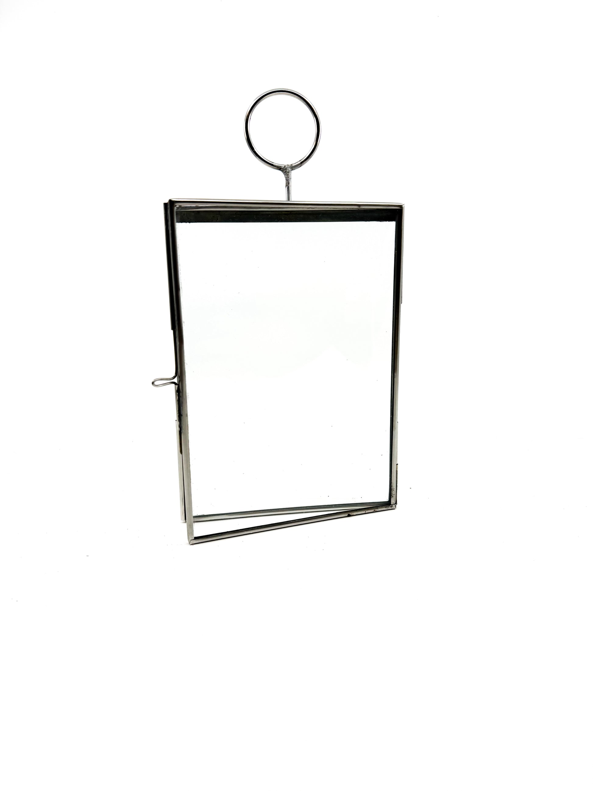 5.1" X 7.1" Hanging Picture Frame, Clear/ Silver