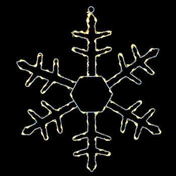 18" Warm White Style B Micro Hexagon Snowflake