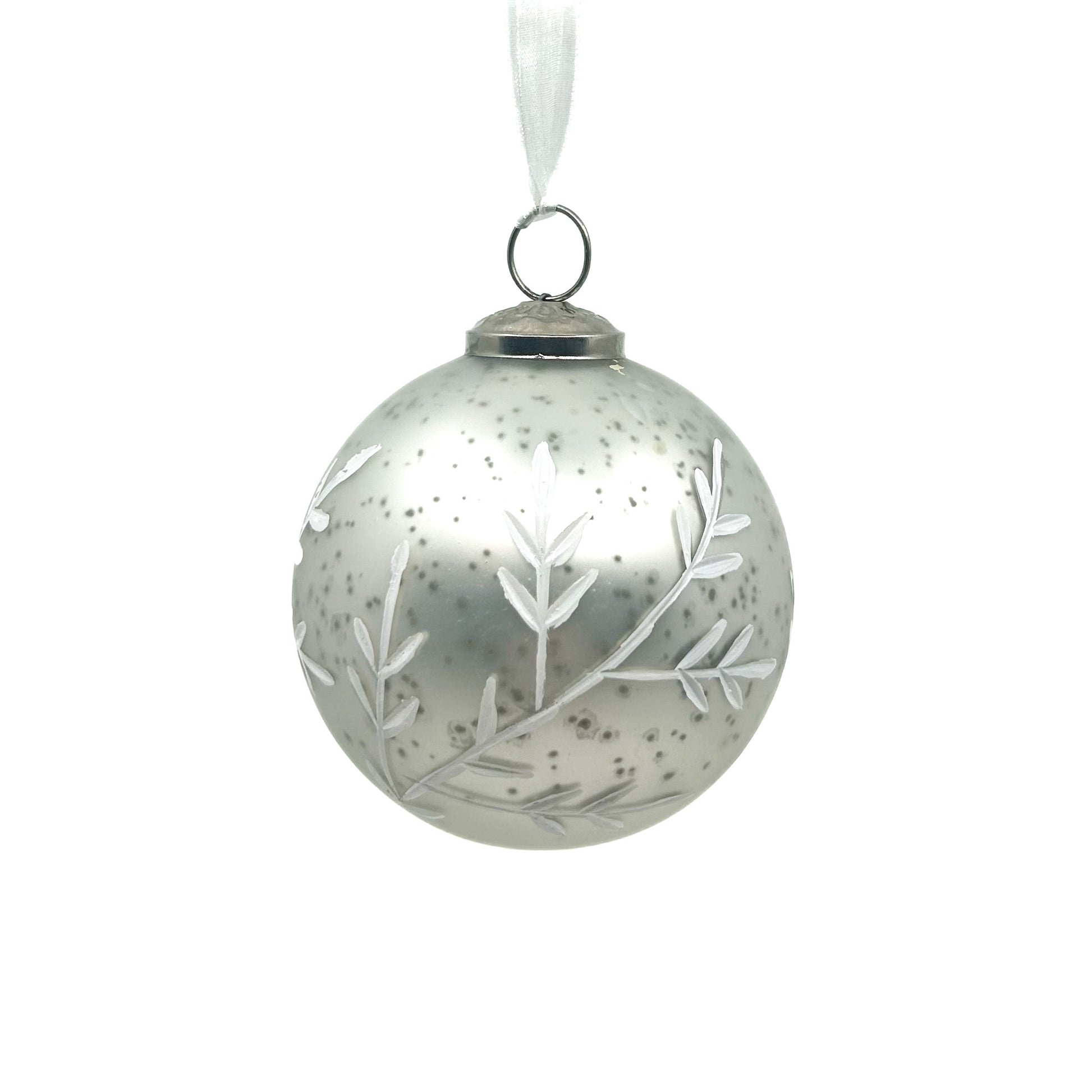 4" Glass Winters Wonder Ball Ornament