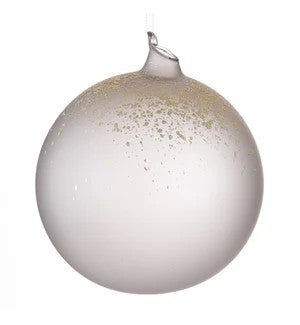 150Mm Glittered Glass Ball Smoke Grey