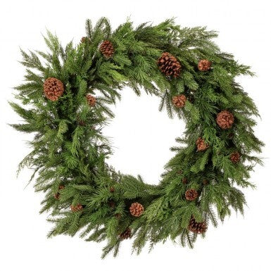 36" Natural Touch Mix Everygreen Wreath