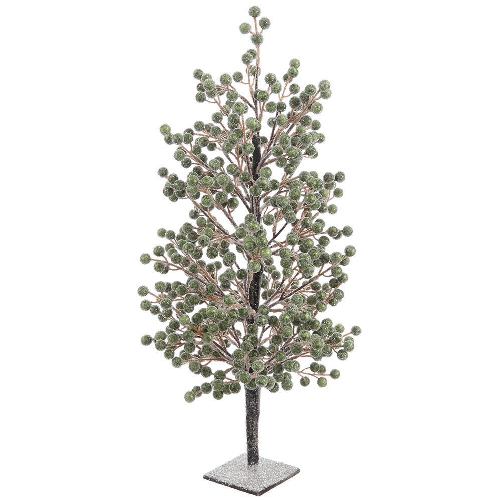 24" Iced Berry Tree, Green