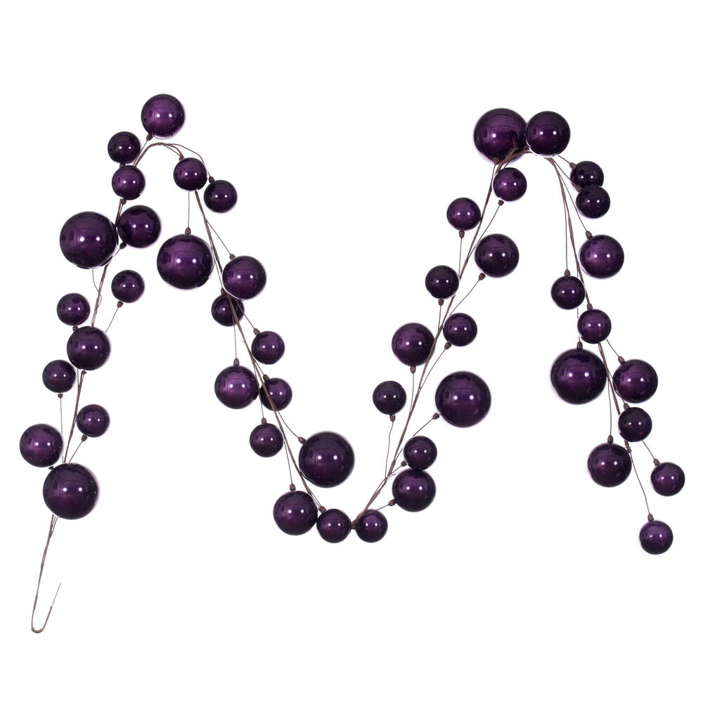 10' Plum Pearl Branch Ball Garland