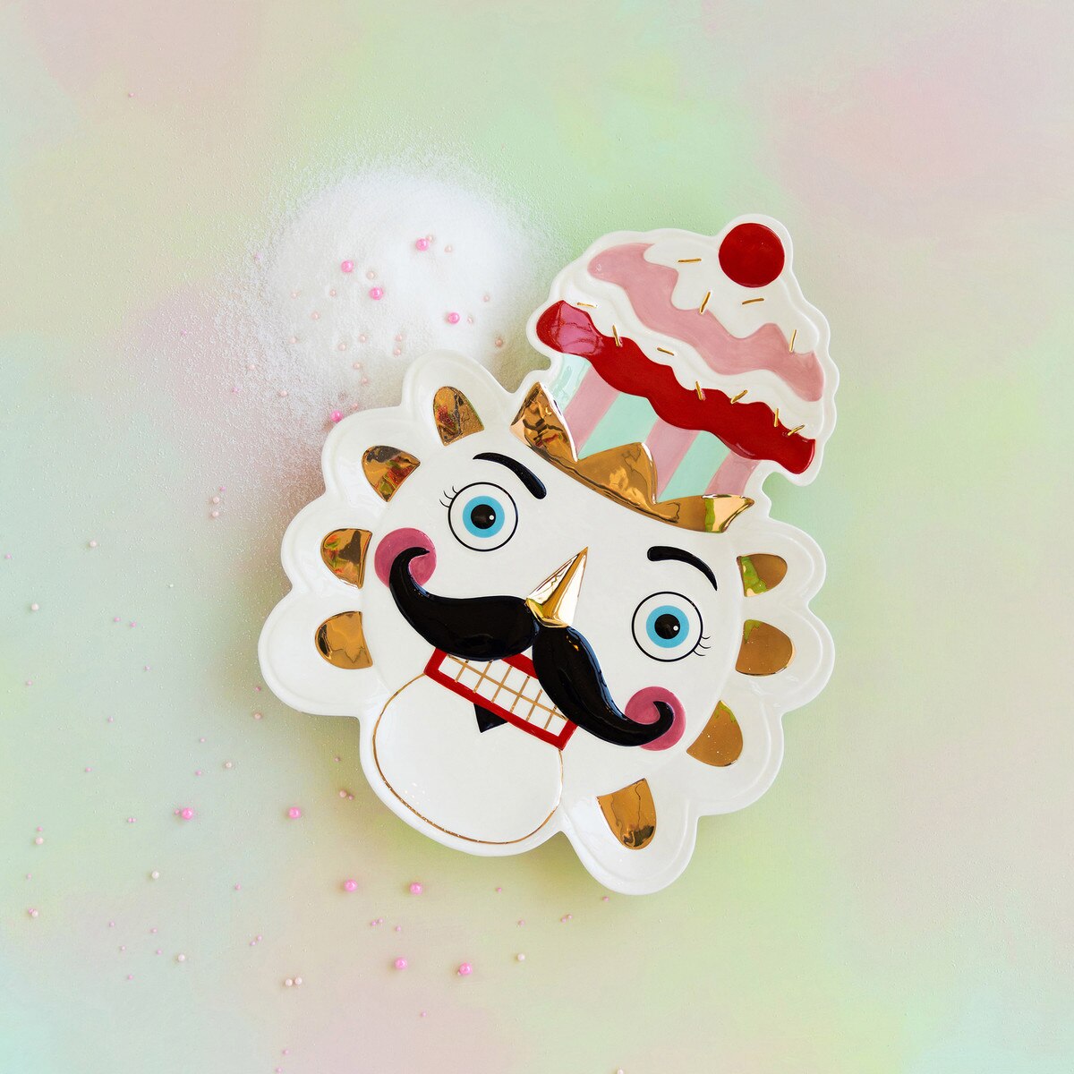 Colonel Cupcake Platter, Ceramic, 16"