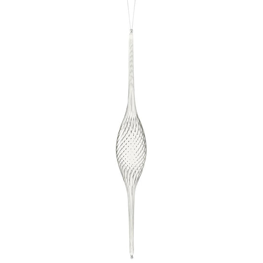 23.5" Glass Spindle Finial Ornament Clear