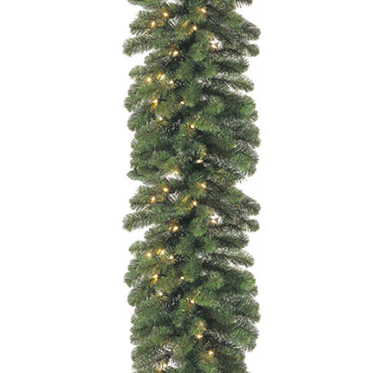 9' x 18" Noble Fir Garland with 100 Clear Lights