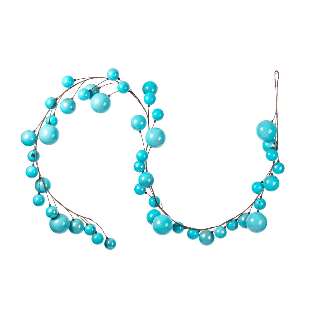 10' Baby Blue Pearl Branch Ball Garland