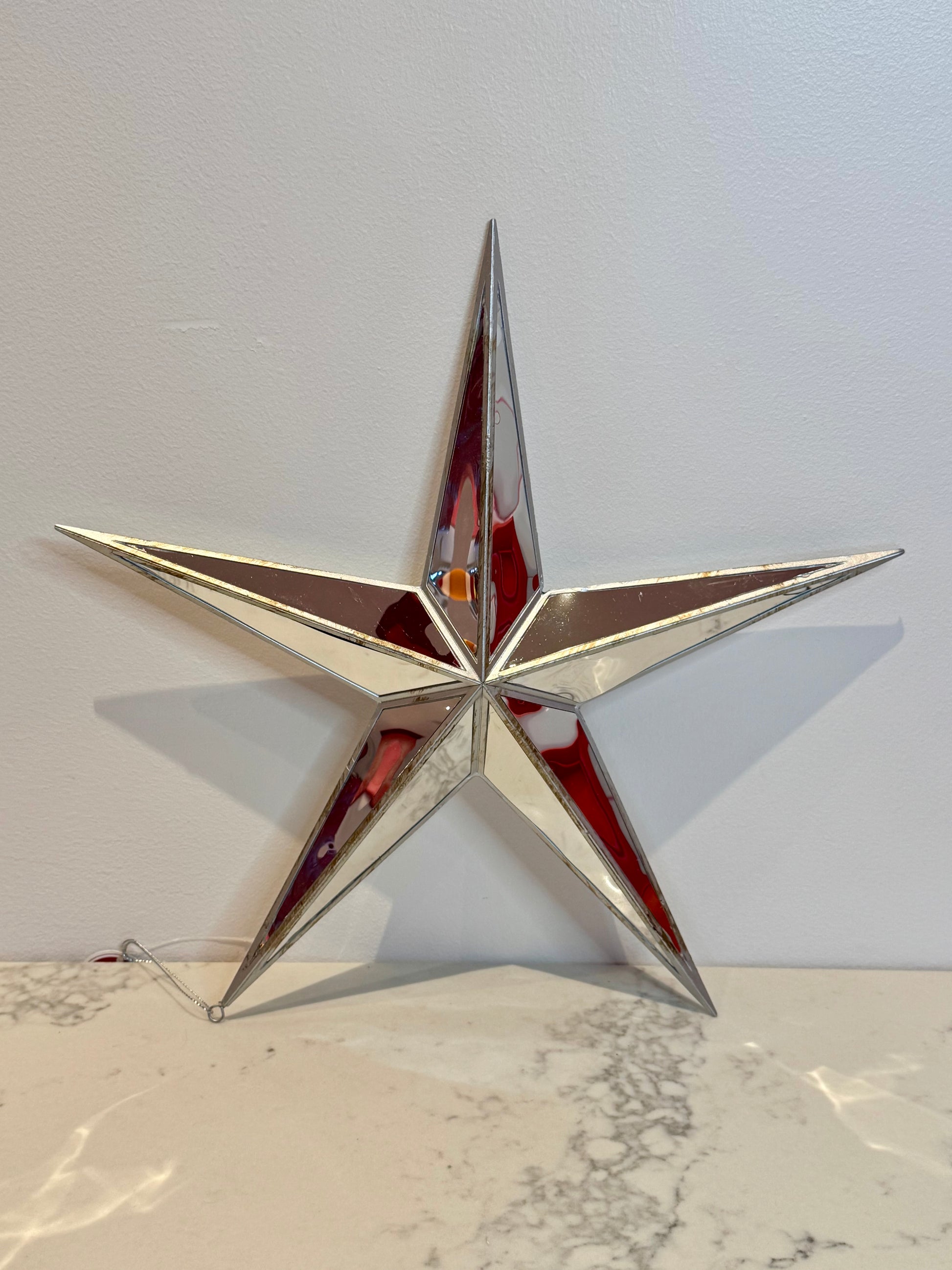 15" Silver Mirrored Star Ornament