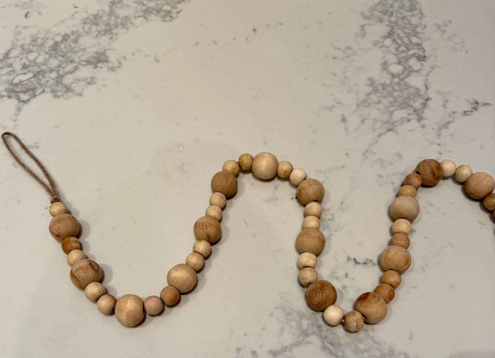 60" Wood Bead Garland