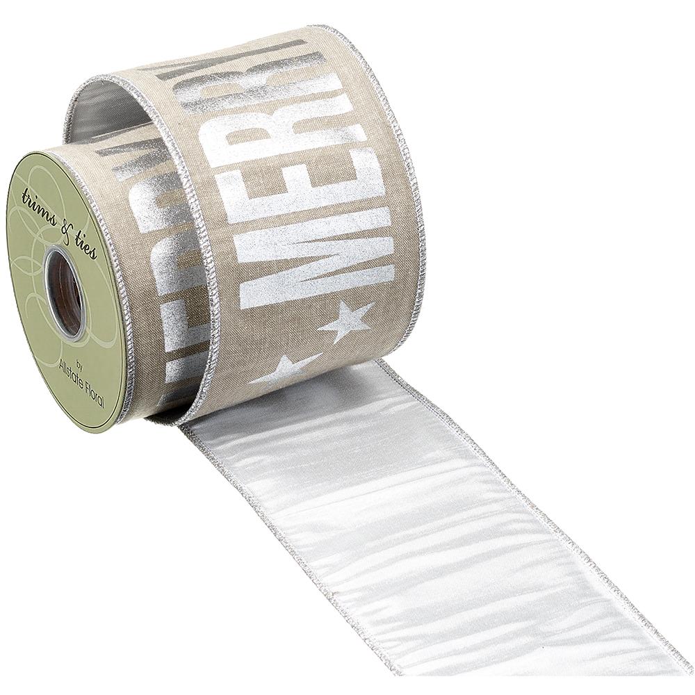 4" X 10yds Merry Christmas Ribbon