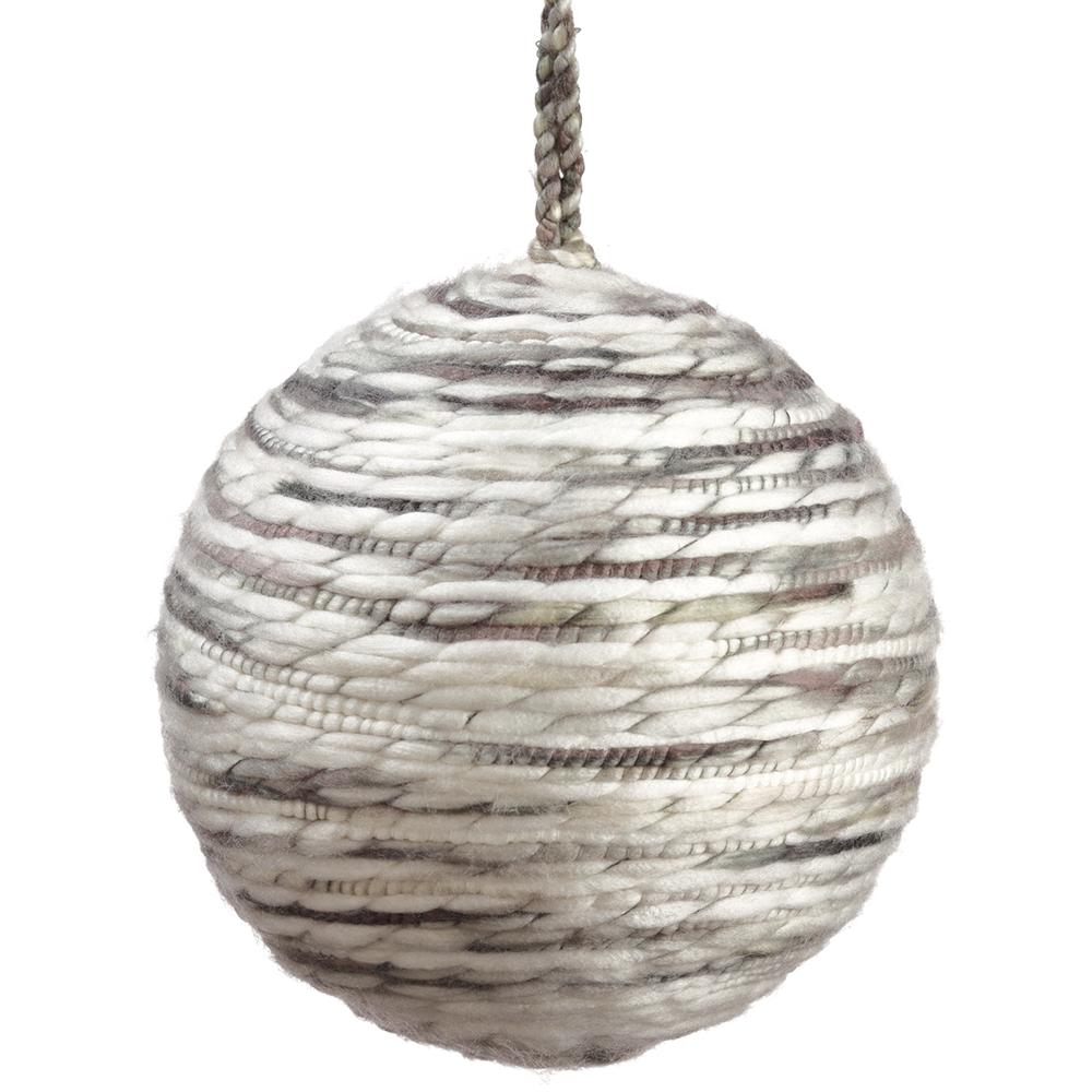 8" Yarn Ball Ornament Gray/ White