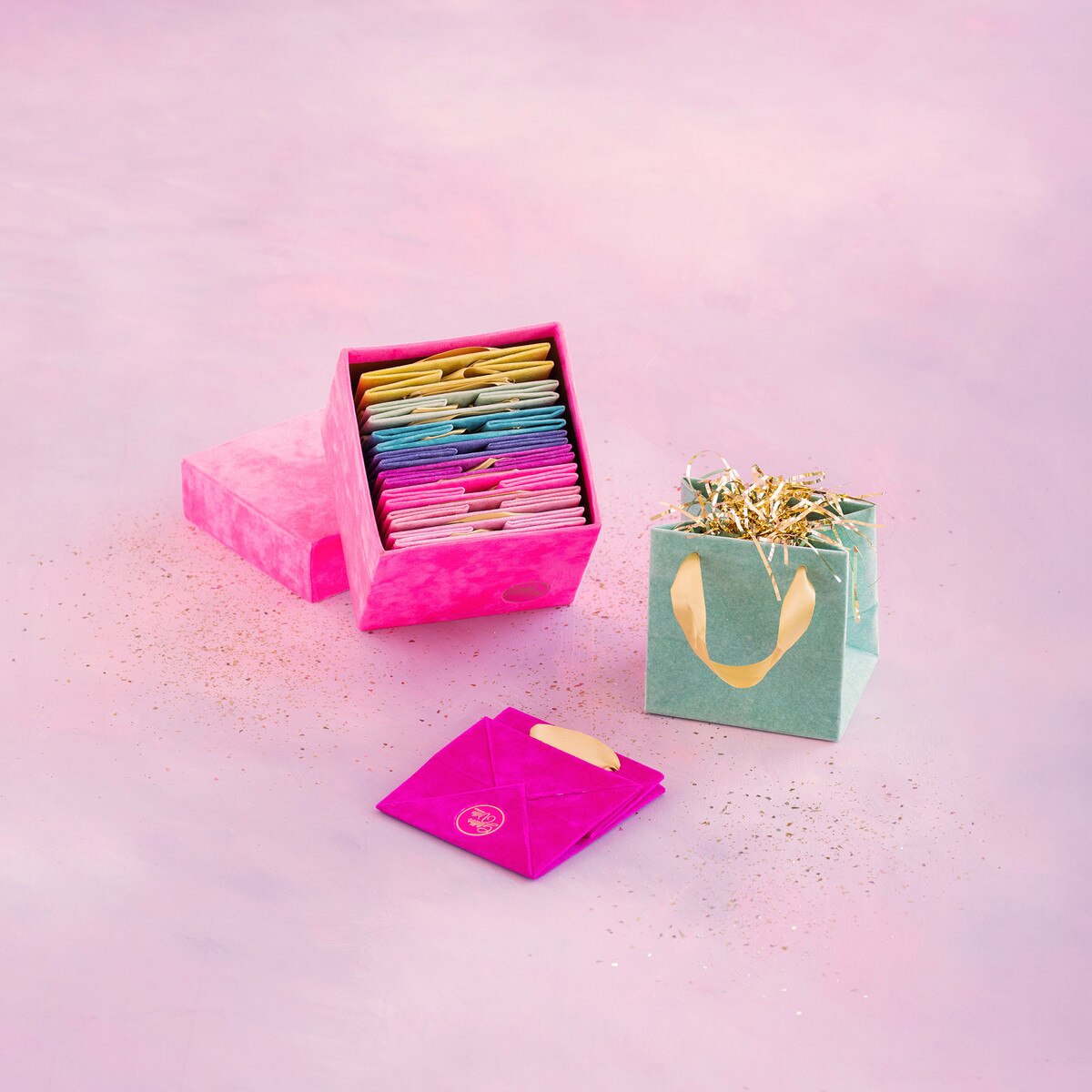 Patisserie Flocked Bags, 10 ASST, 6" X 6" X 5"