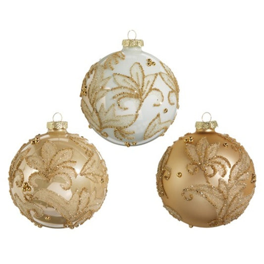4" Embellished Ball Ornament – Assorted (Sold Individually)