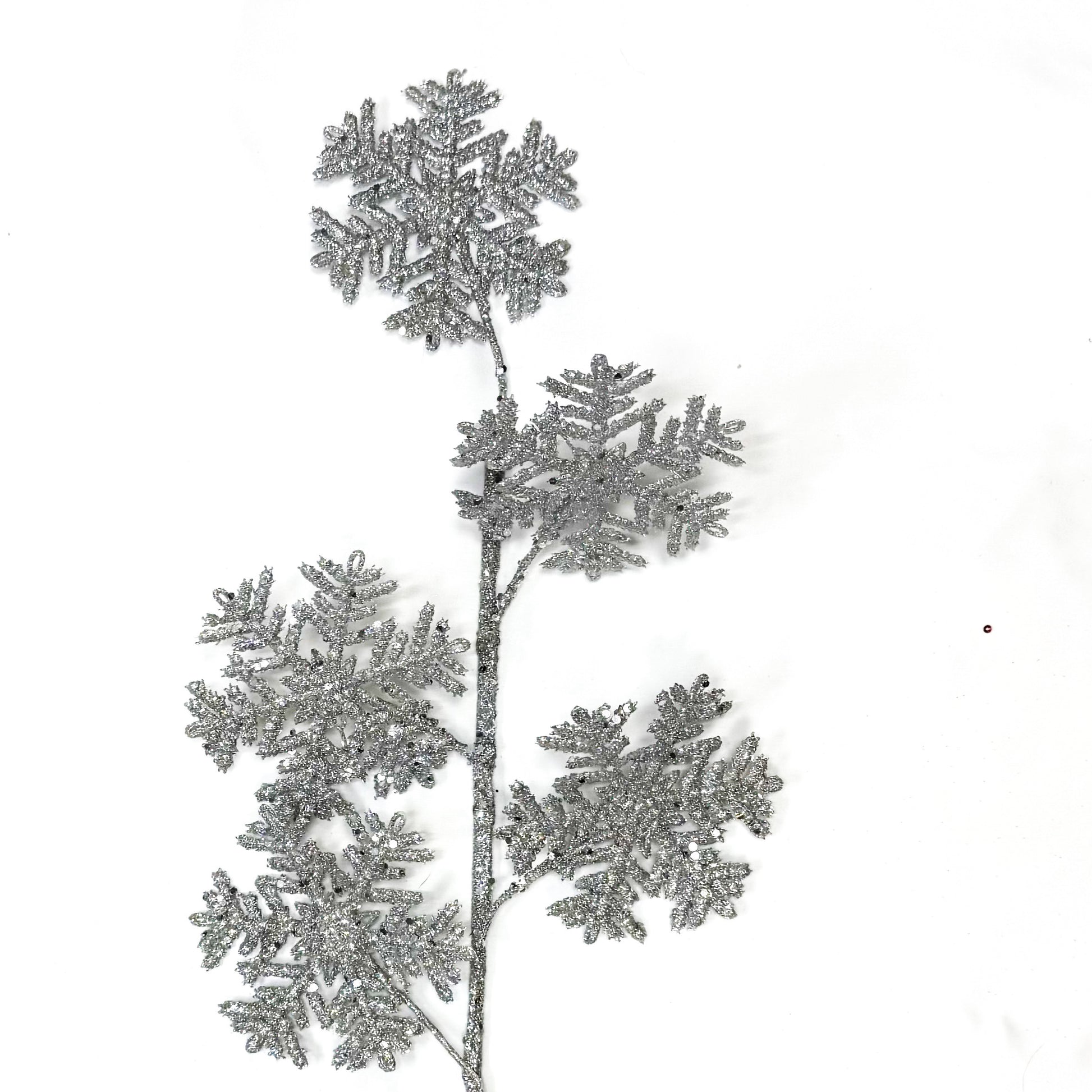 27" Glittered Snowflake Spray X5 Silver