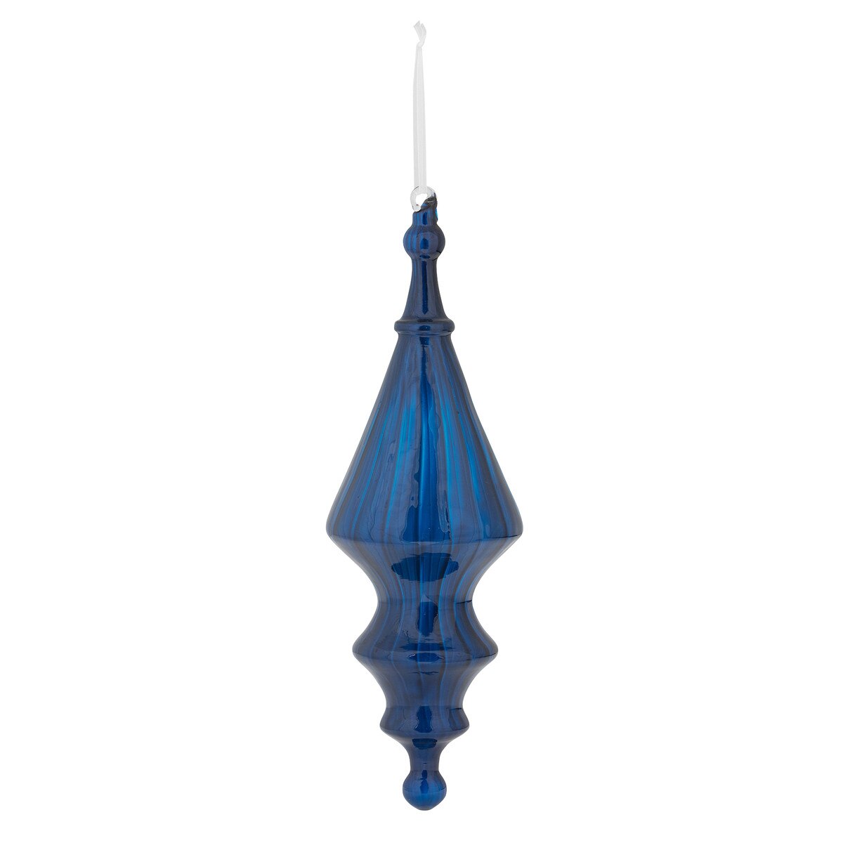 Glass Sapphire Blue Finial Ornament