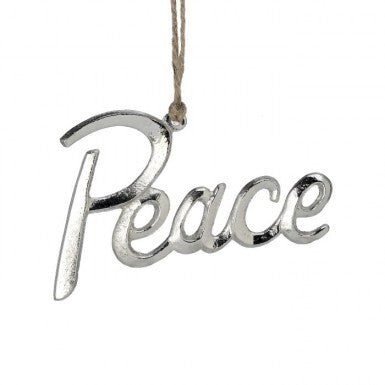 5" Aluminum "Peace" Ornament