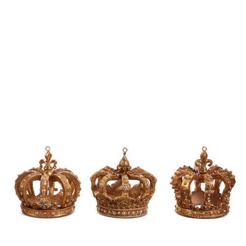 3.5" Gold Crown Ornament (ASST/ 3)