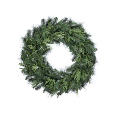 36" UV Bristle Pine W/ Ntrl Touch Evgn Wreath