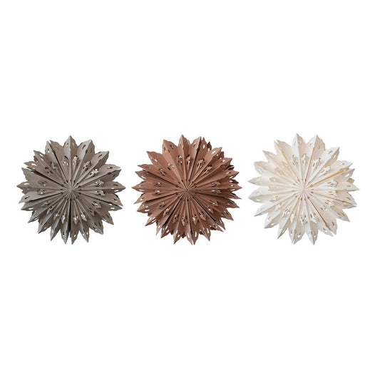 30"H Recycled Paper Folding Snowflake Ornament w/ LED Light String, 3 Colors