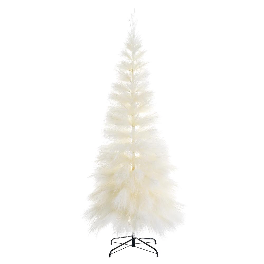 82.5" Pampas Grass Tree on Stand Cream