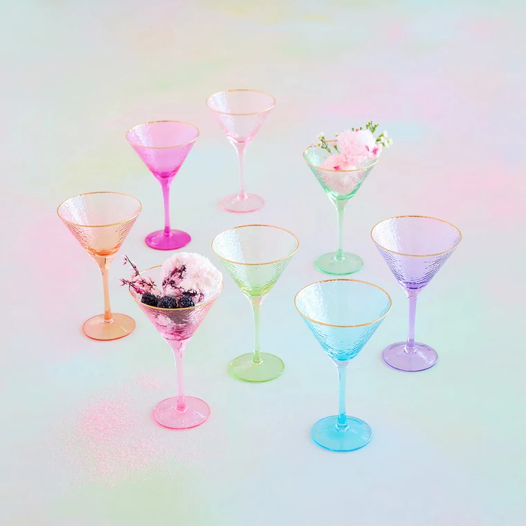Rainbow Martini Glass (8 ASST)