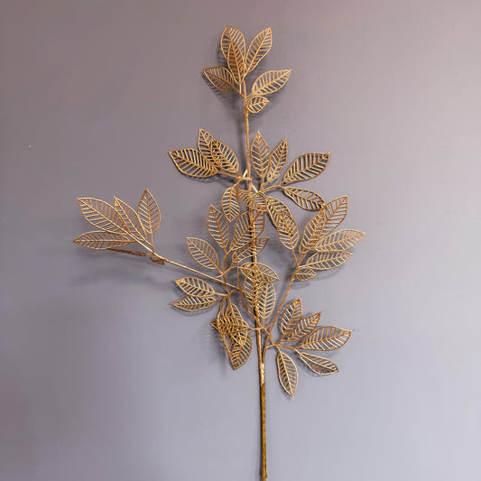 29.5" Metallic Meshed Leaf Spray, Gold