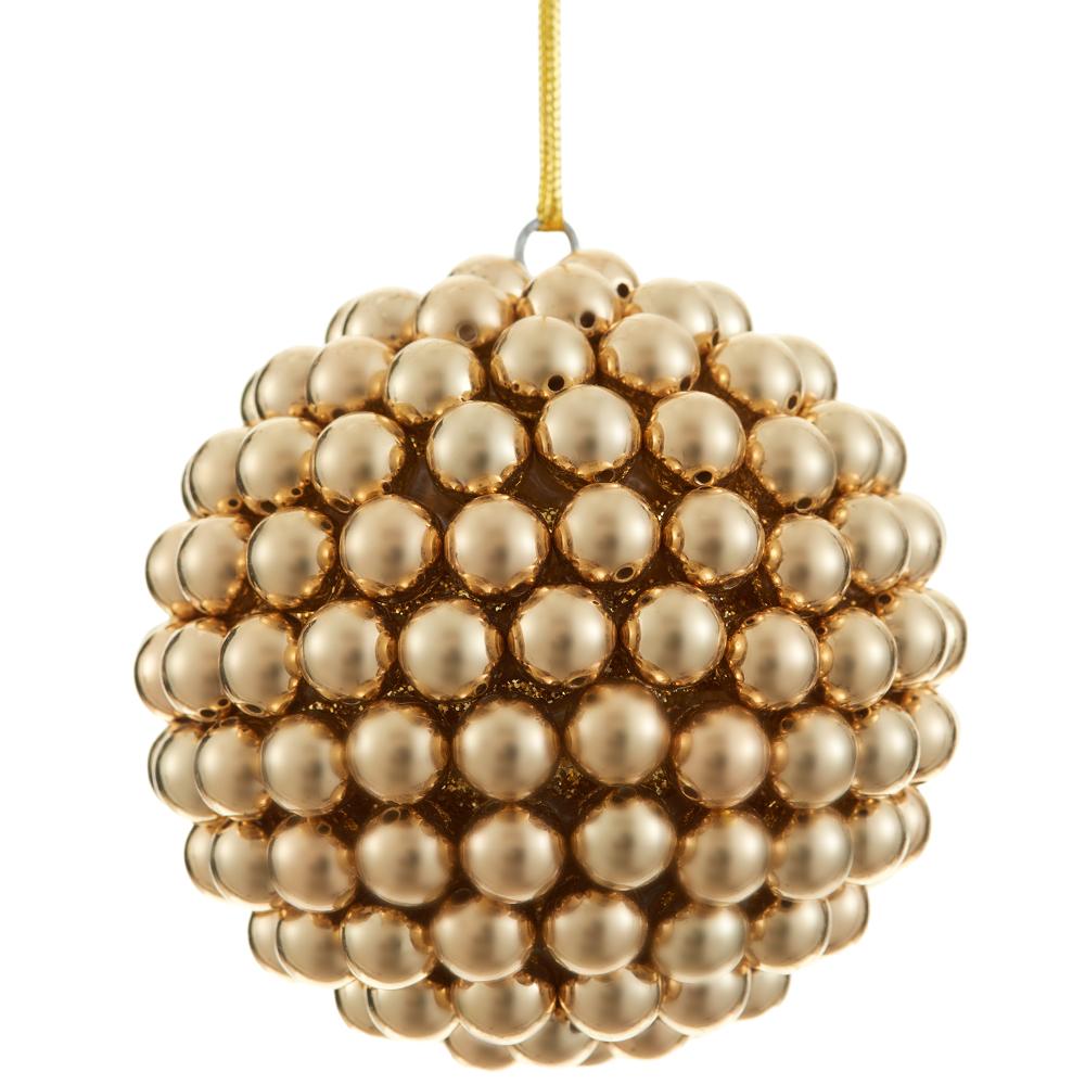 4"Glittered Bead Ball Ornament