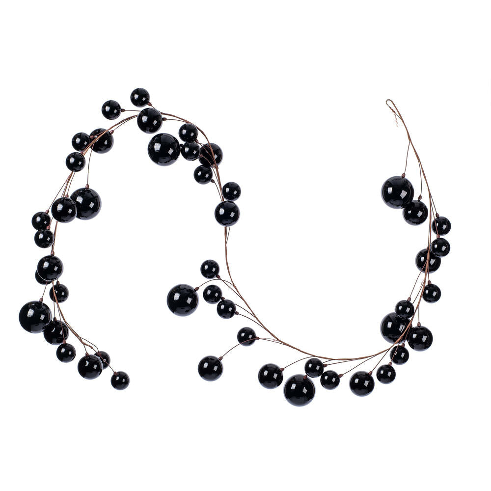 10' Black Pearl Branch Ball Garland