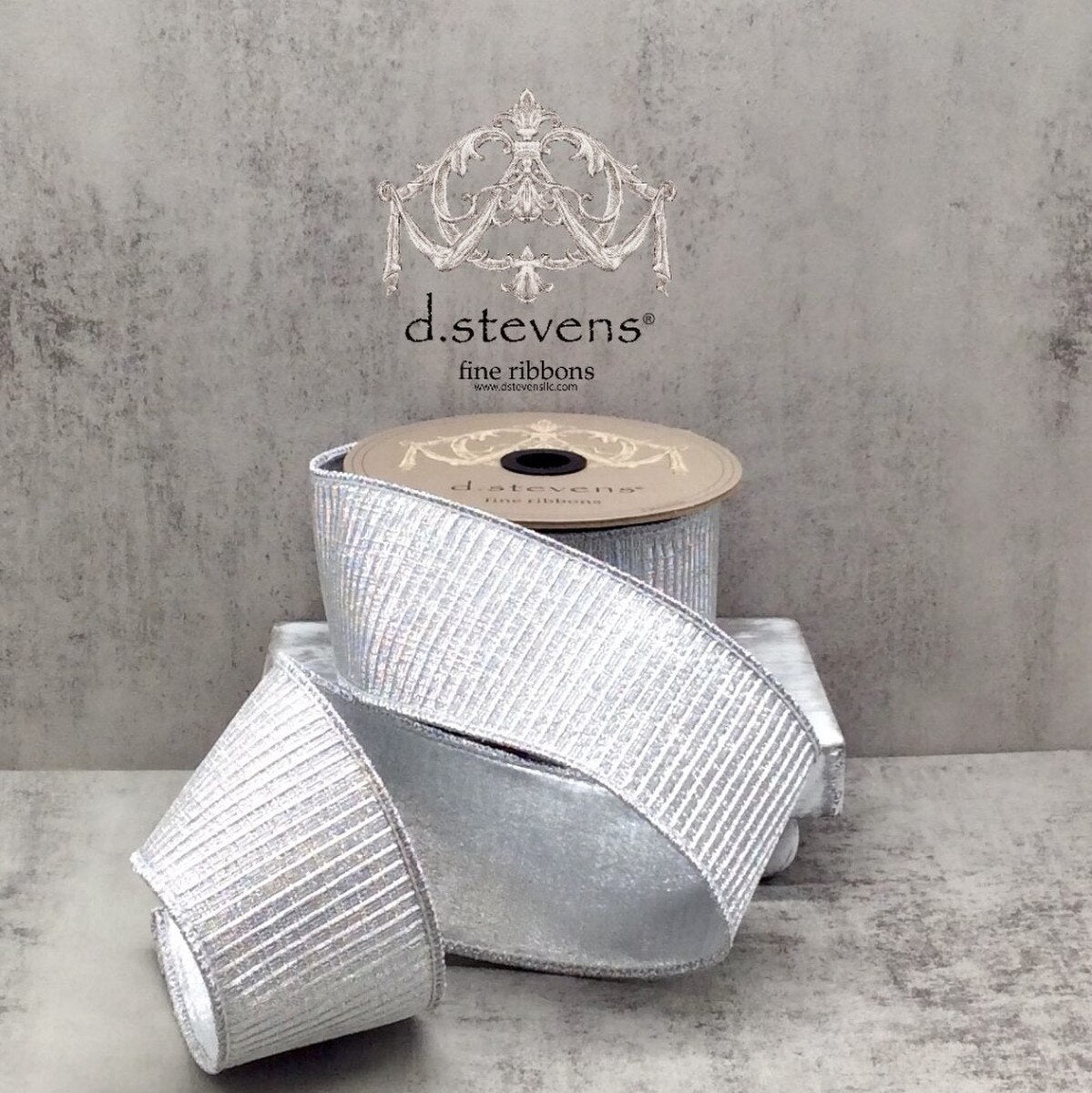 2.5" x 10yds Pleated Lame, Silver