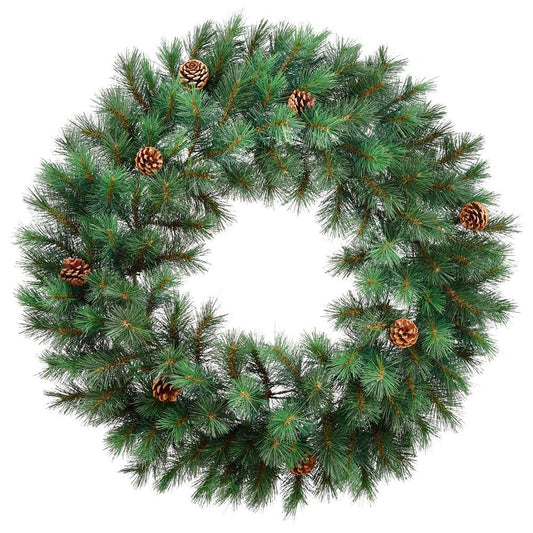30" Pine Wreath 8 Cones GR