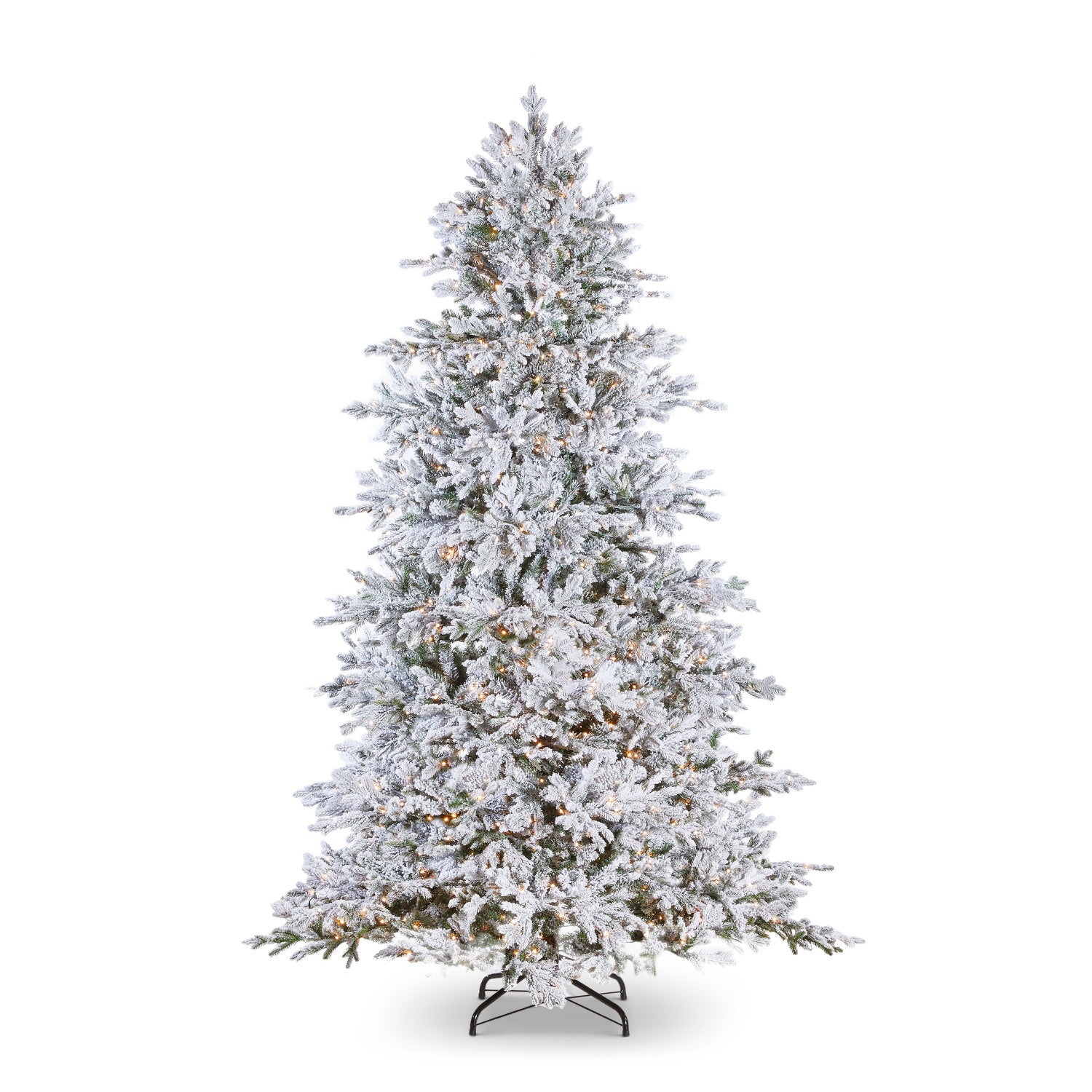 9' Silverado Fir Flocked Tree with Snake Lights