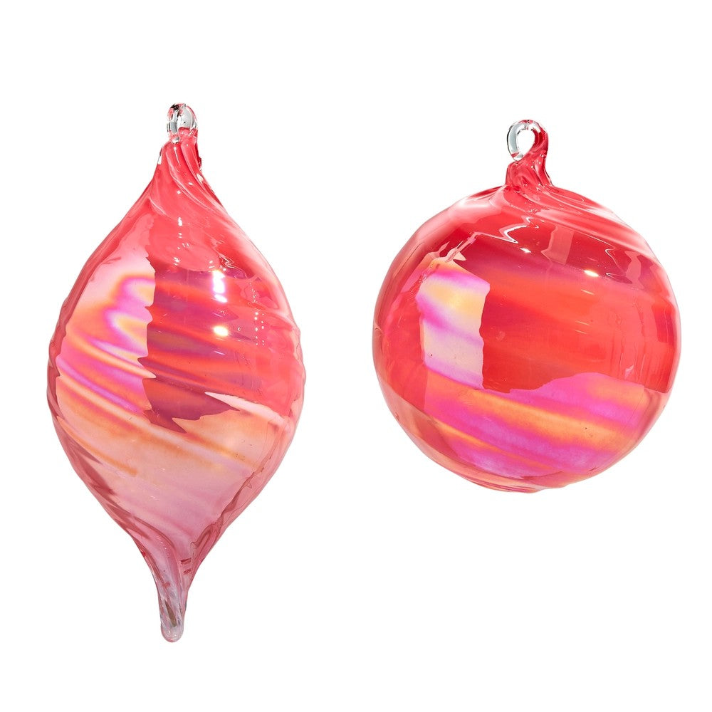 5" Pink Blown Glass Ornament (Sold individually)
