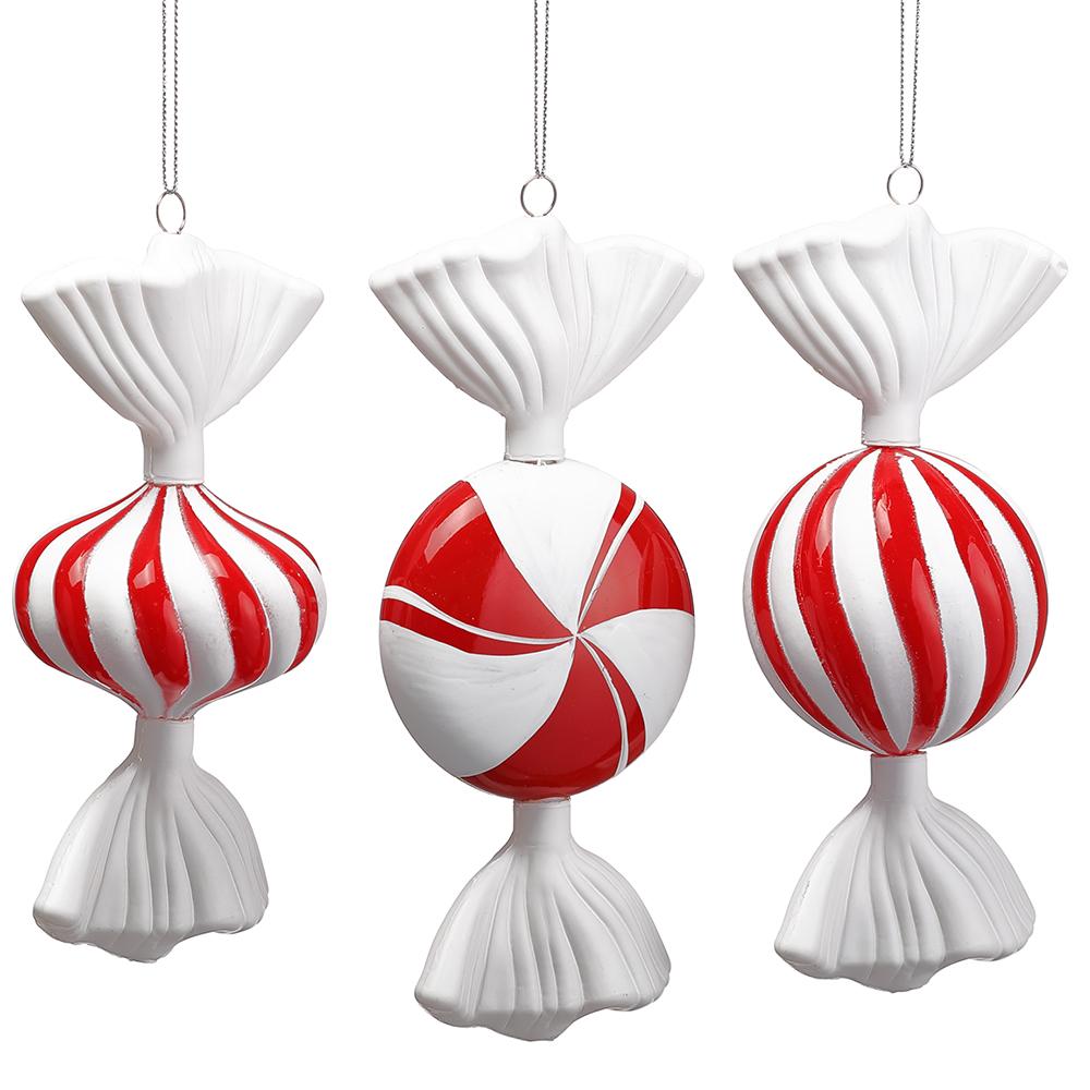 7"-7.5" PEPPERMENT CANDY ORNAMENT (ASST/3) Sold Individually