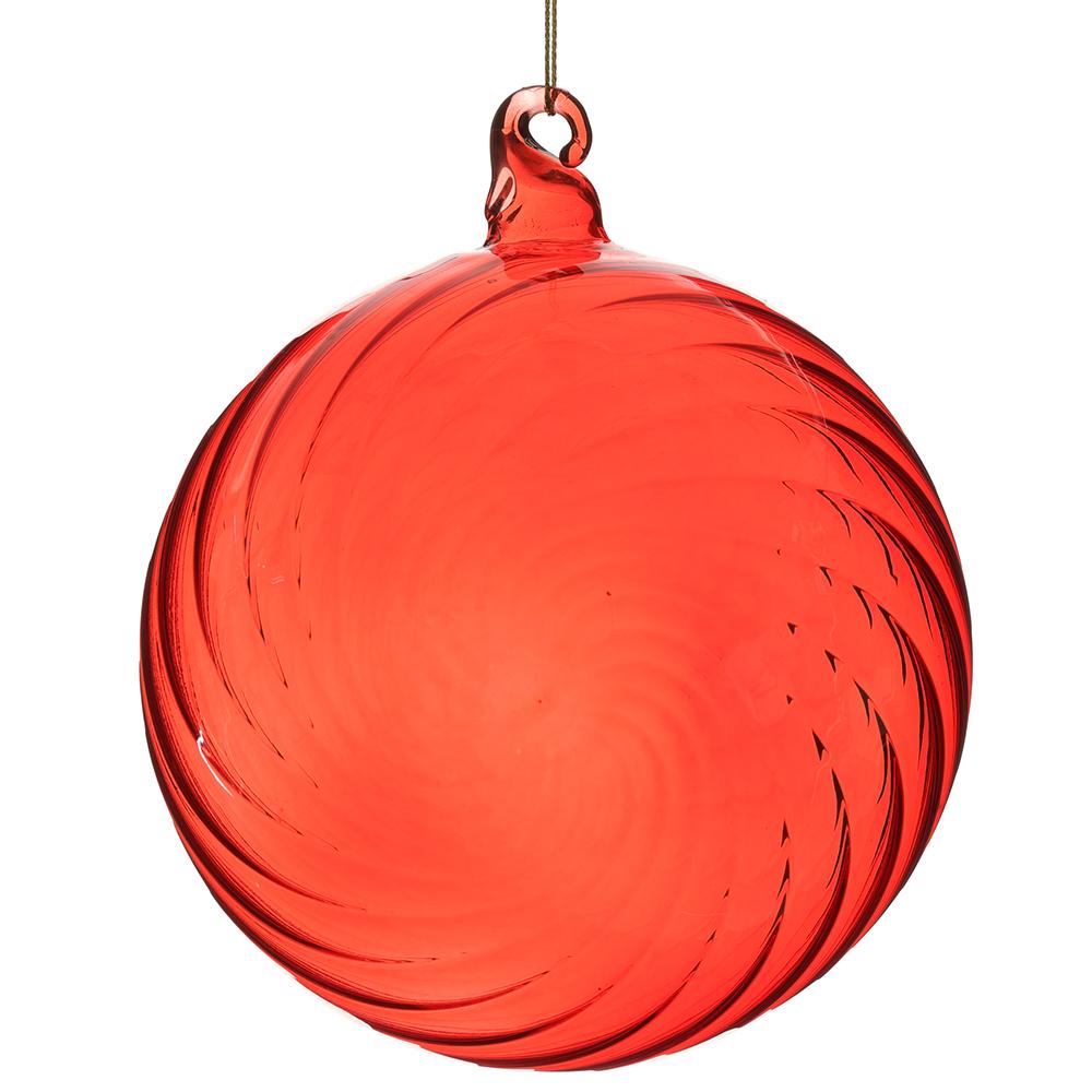 4.75" Glass Ball Ornament Red