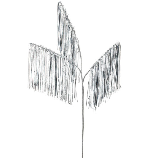 40" Tinsel Hanging Spray X3 Silver