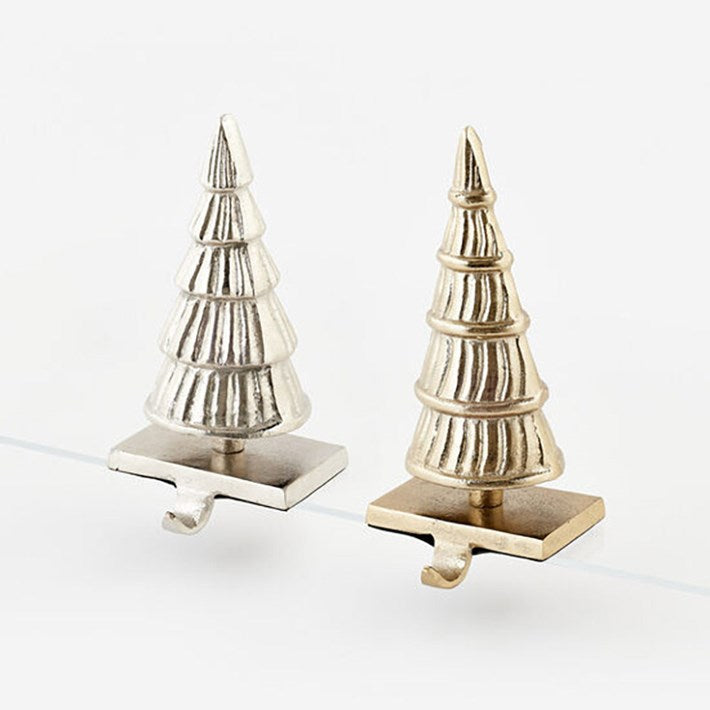 10" Metal Tree Stocking Holder / Gold or Silver (Sold Individually)
