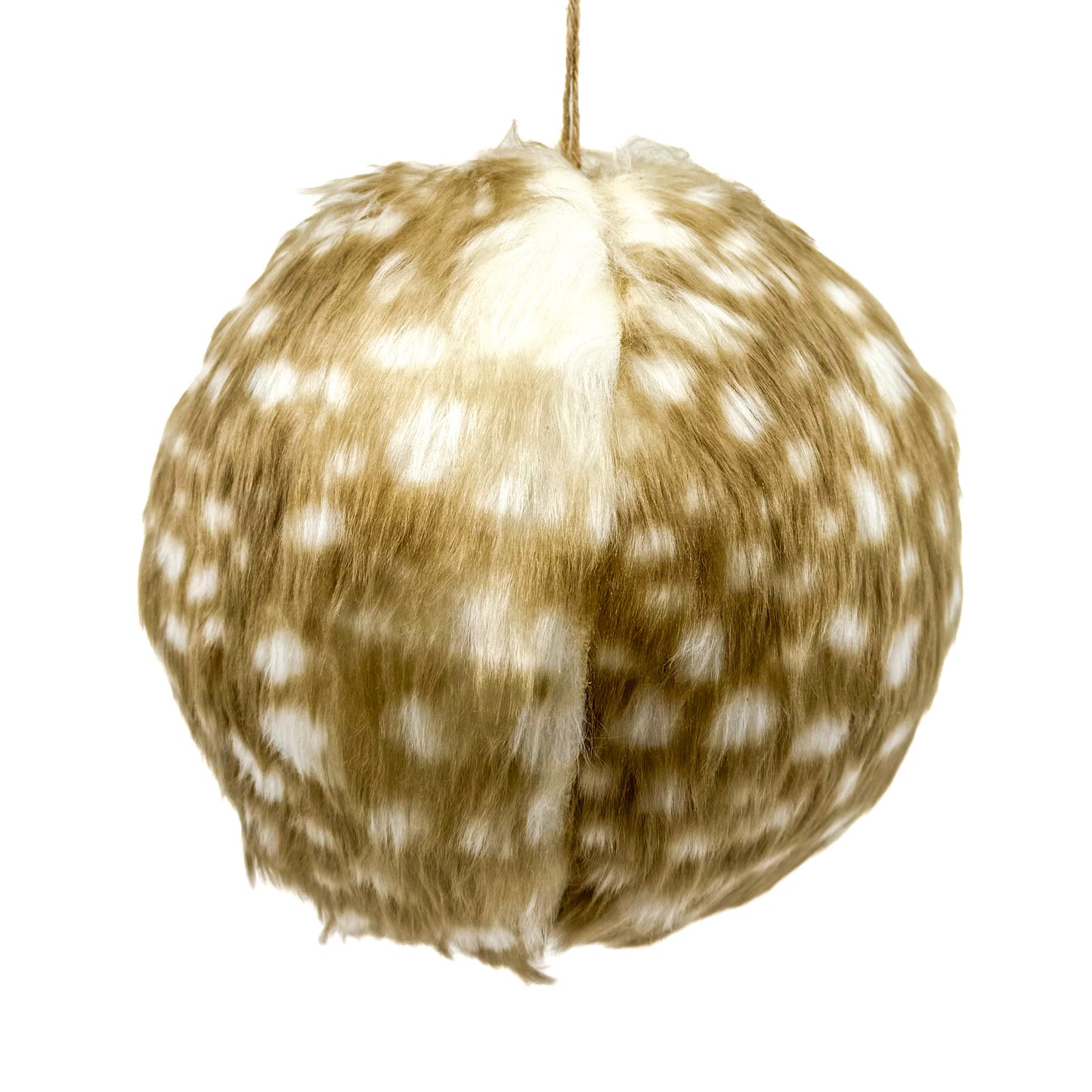 6" Fur Ball Ornament Cream/ Brown