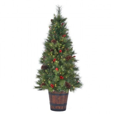 5' X 30"D Forest Berry Fir Tree LED