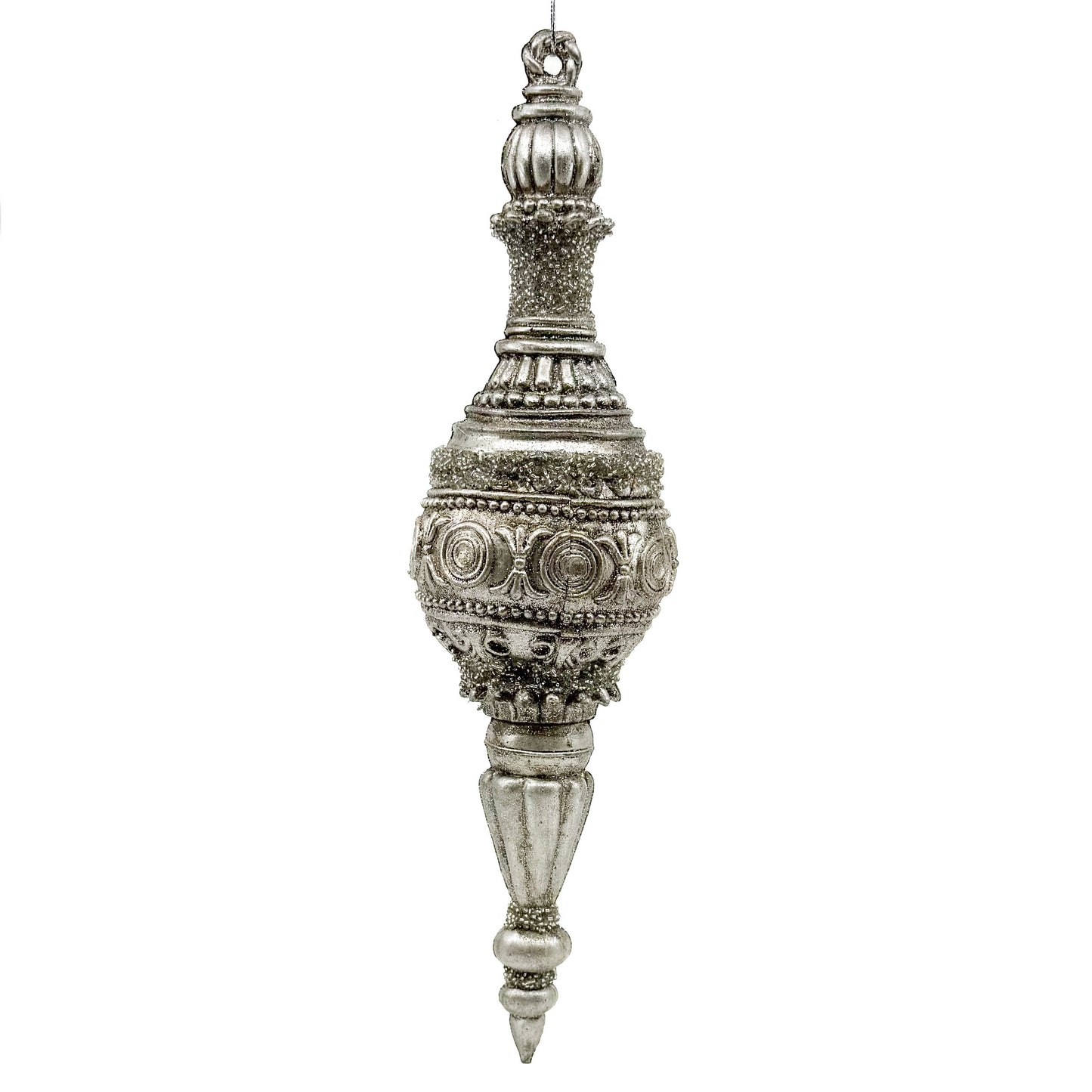 16" GLITTER BEADED FINIAL ORNAMENT (ASST/2) Sold Individually