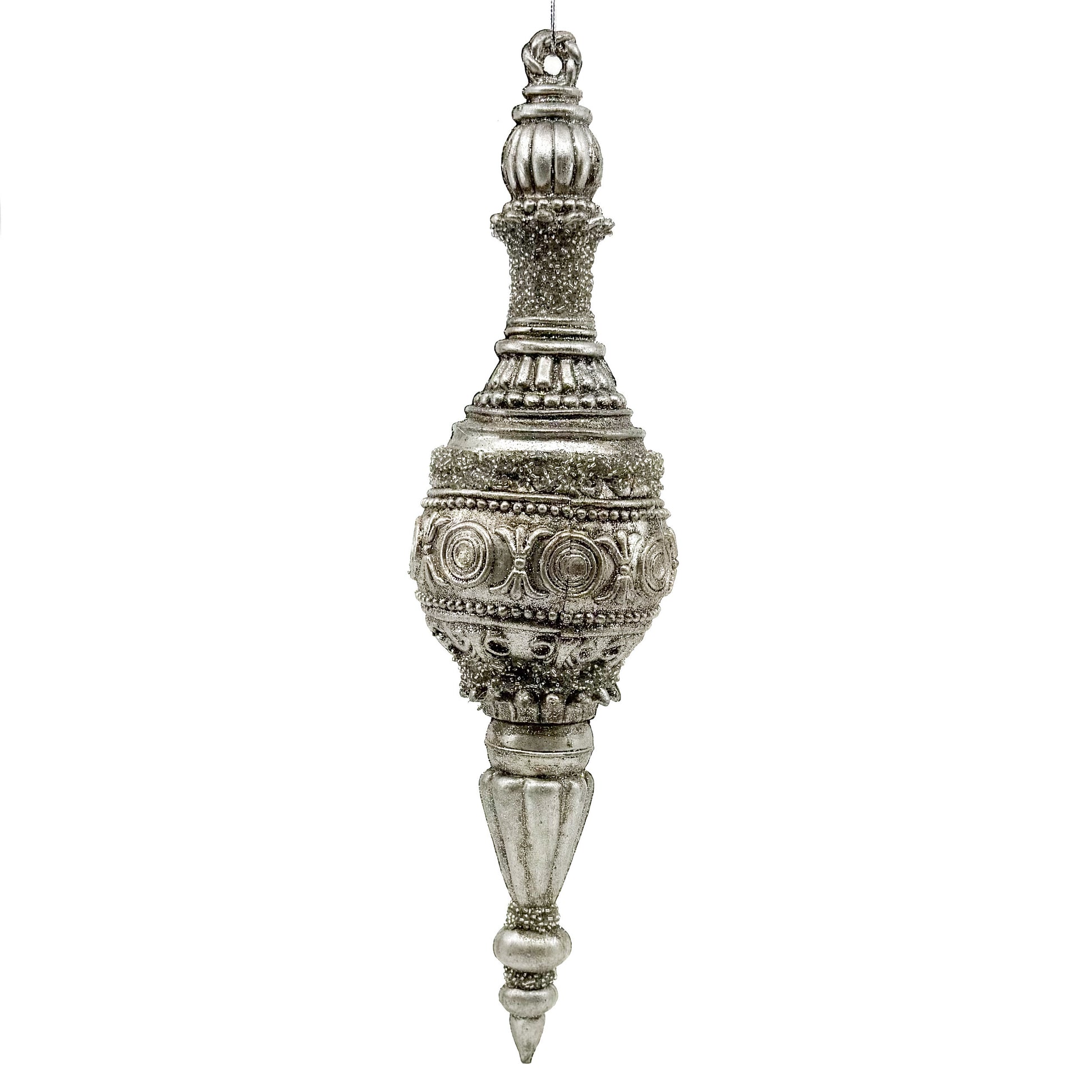 16" GLITTER BEADED FINIAL ORNAMENT (ASST/2) Sold Individually